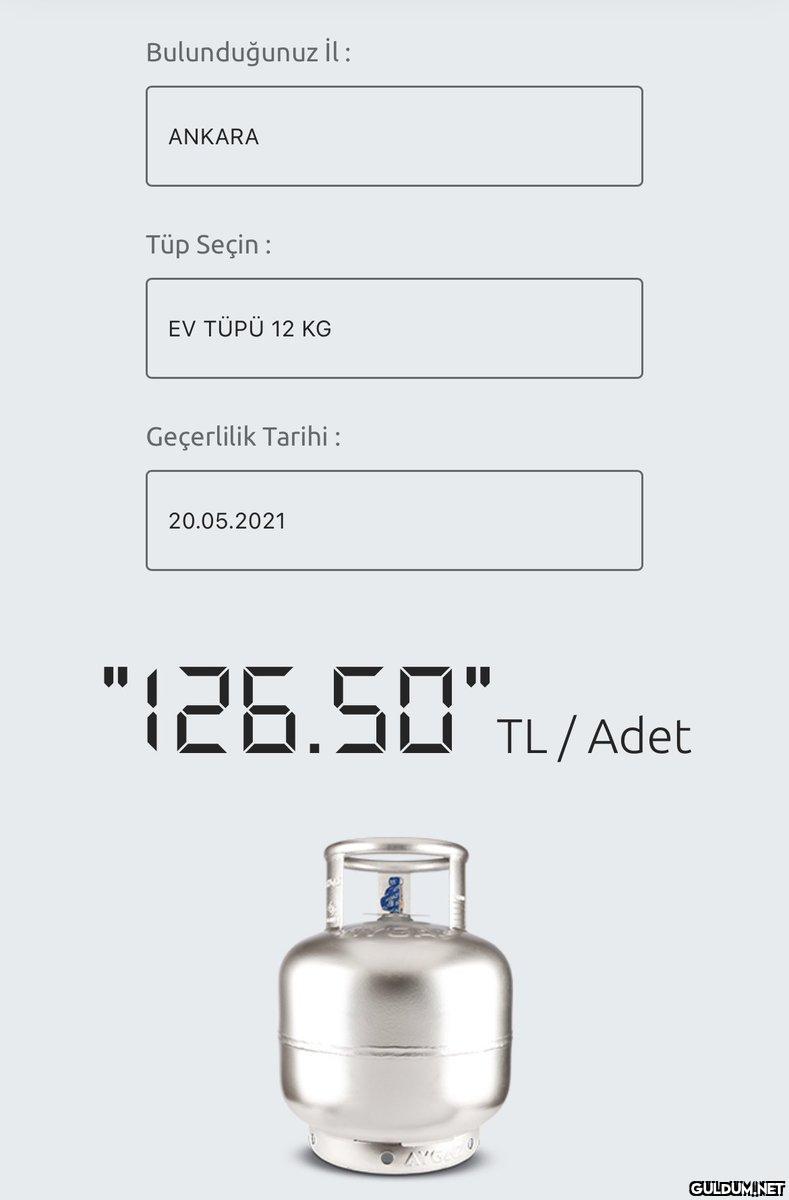 Mutfak tüpü fiyatının 1...