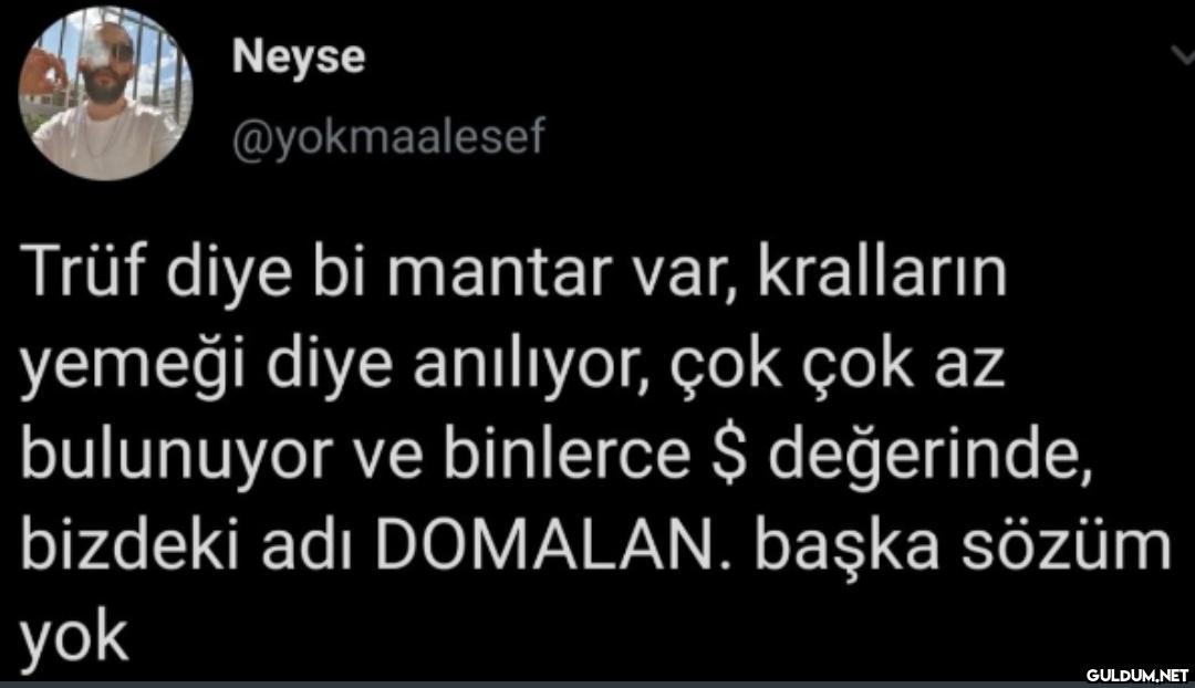 Neyse @yokmaalesef Trüf...