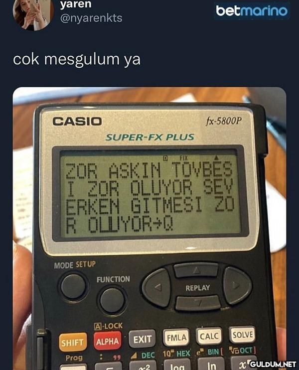 Senin işin de zor...