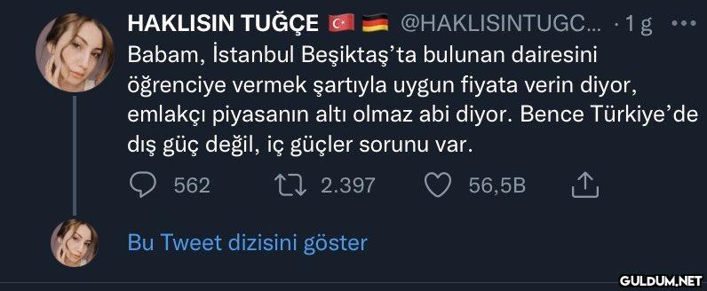 HAKLISIN TUĞÇE...