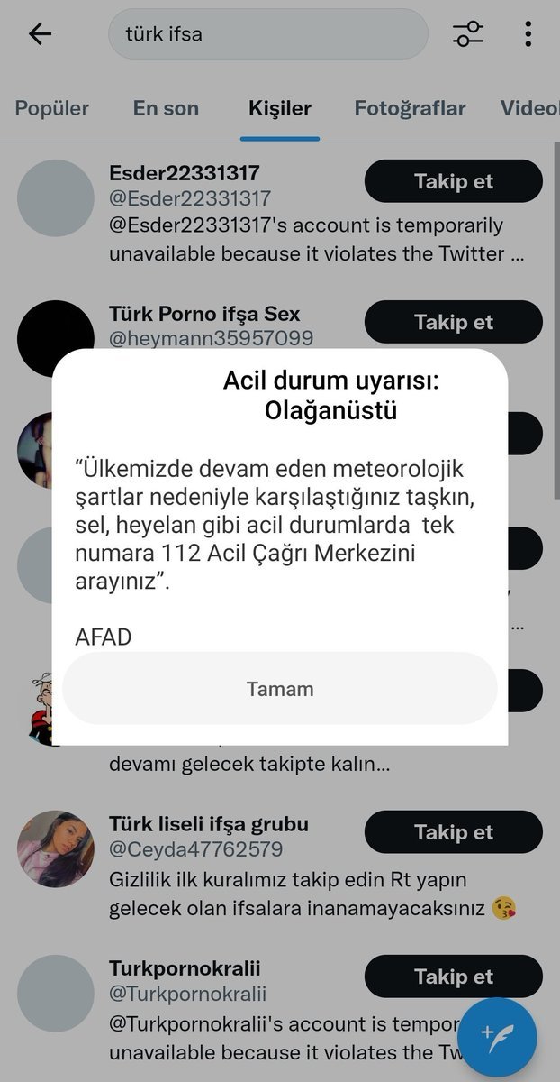 acil durum uyarısı...