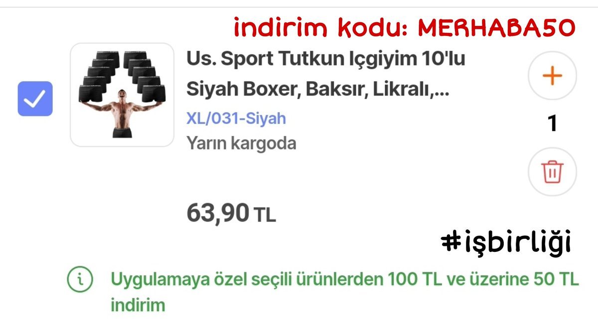 10'lu boxer sepette...