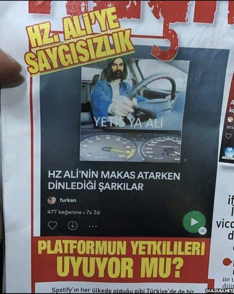 HZ. ALI'YE SAYGISIZLIK...