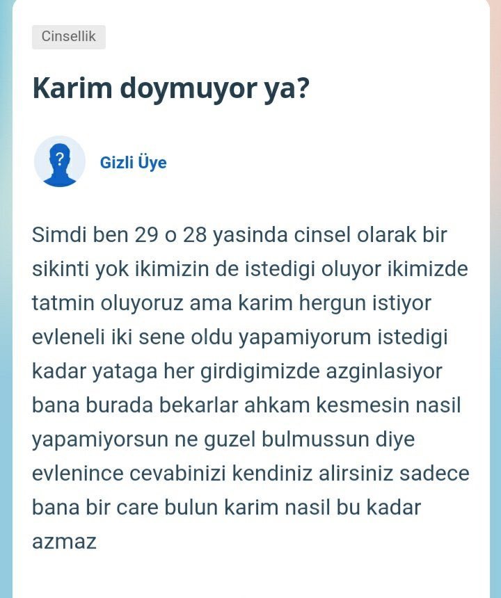 Cinsellik Karim doymuyor...