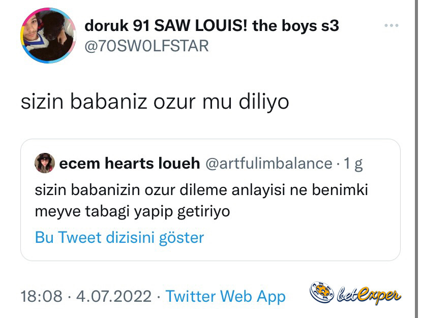 Benimki geyiriyo...