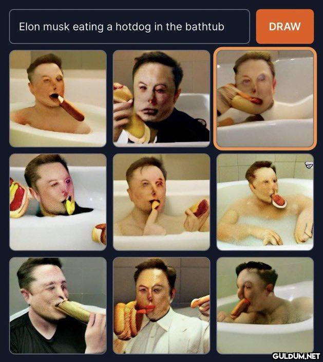 Elon musk eating a hotdog...