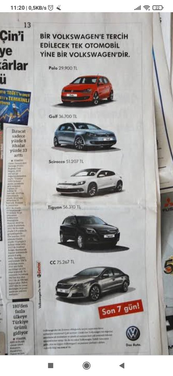 2011 araba fiyatları.....