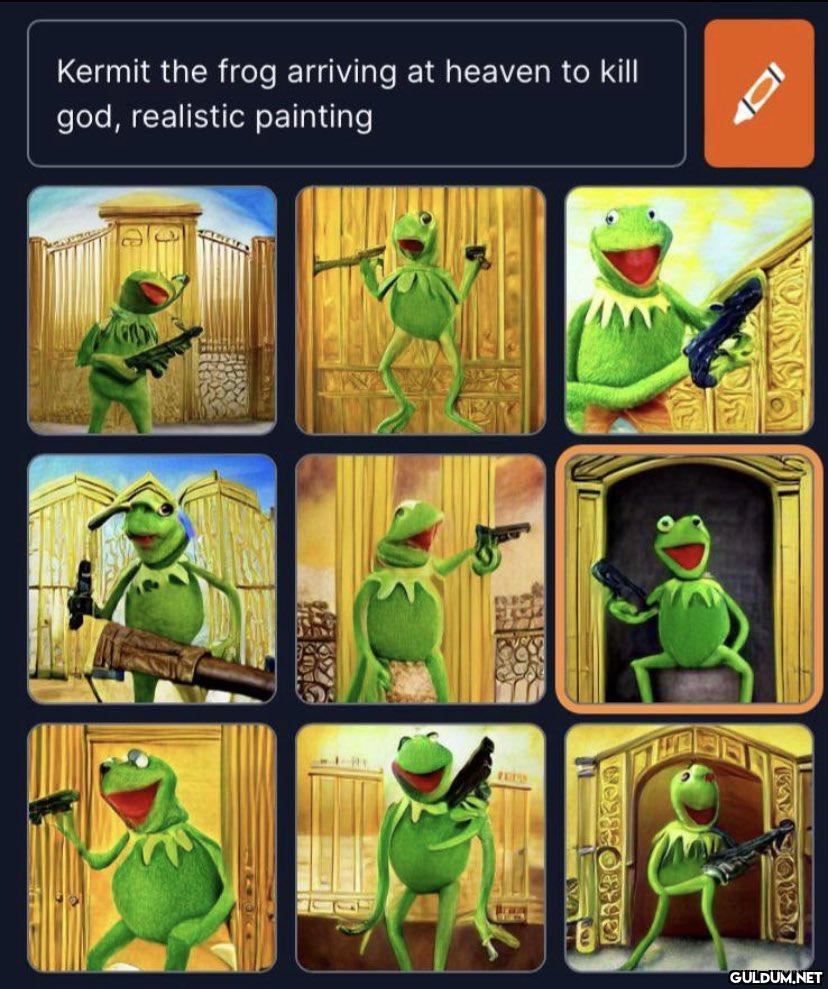 Kermit the frog arriving...
