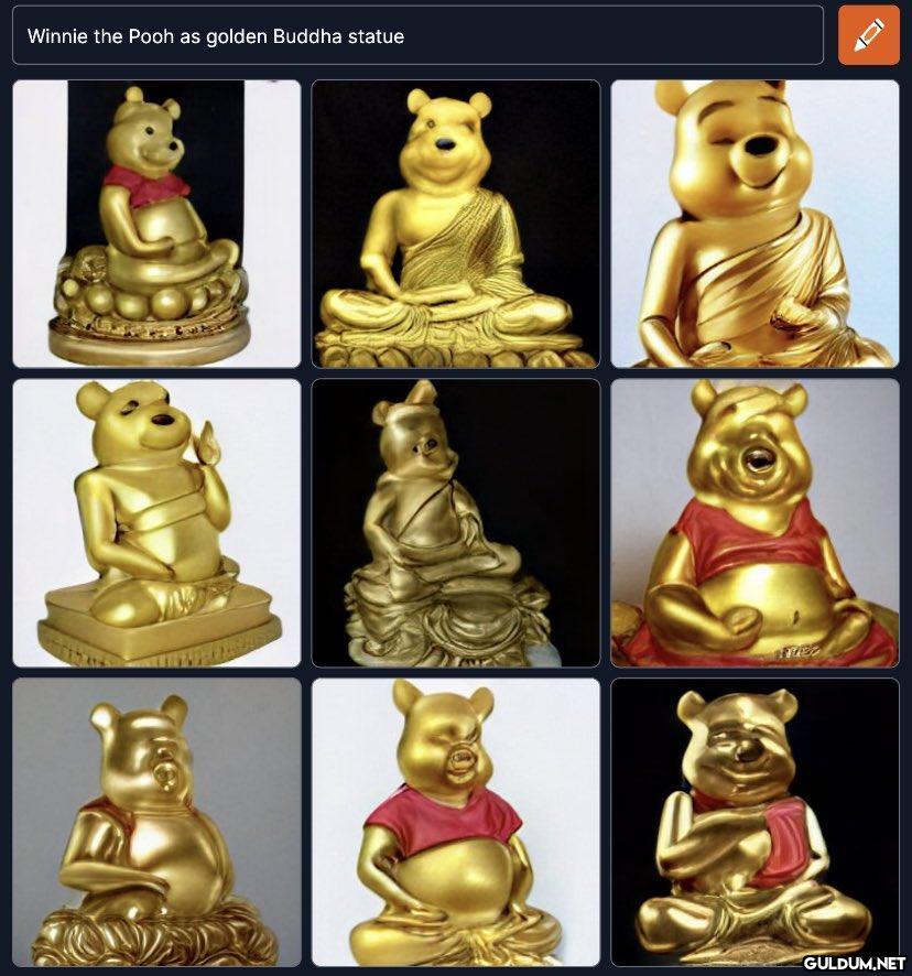 Winnie the Pooh as golden...