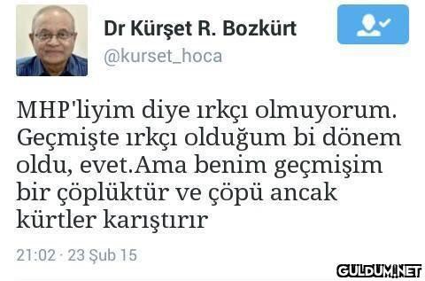 Şu seviyede bi tweet baya...