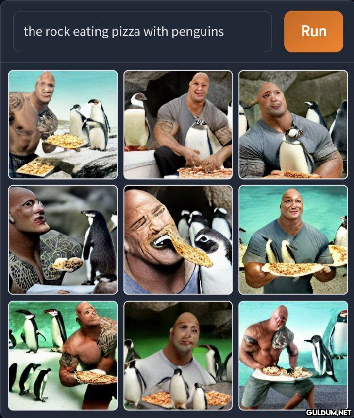 the rock eating pizza with...