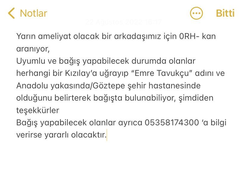 0 RH- KAN ARANIYOR !...