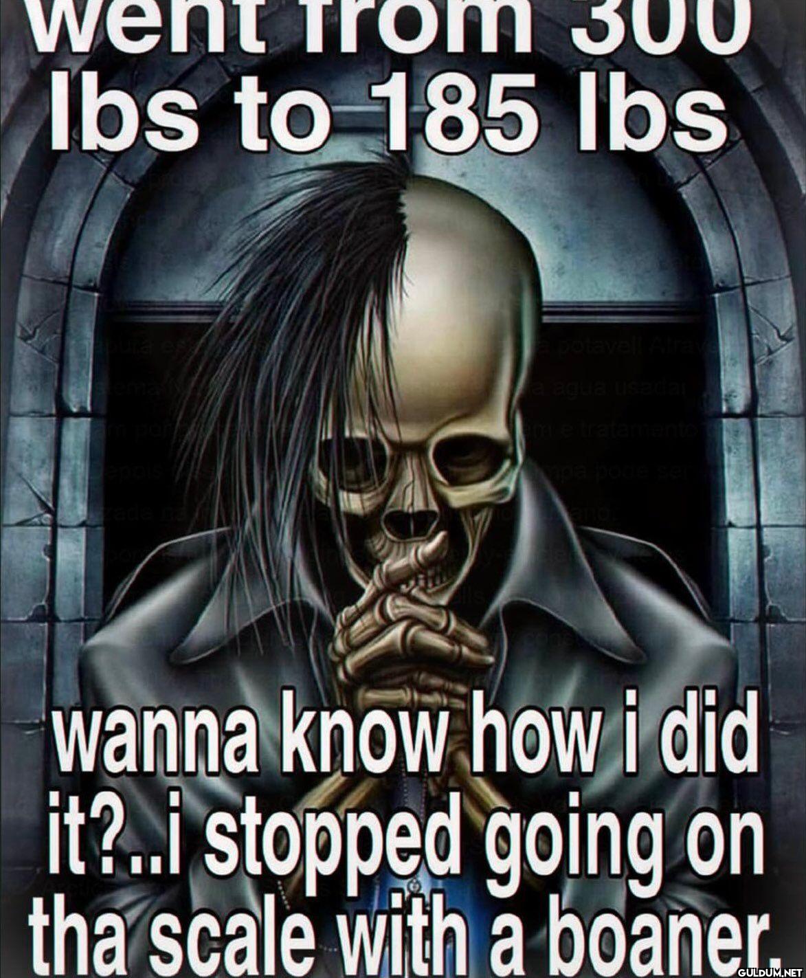 went from 300 lbs to 185...
