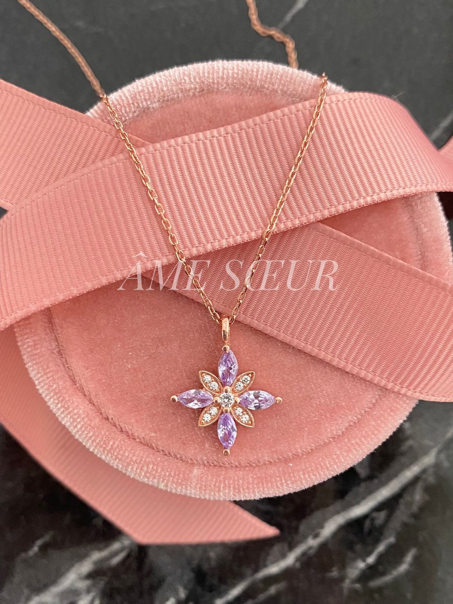 Lila Umut Çiçeği Kolye 💜...