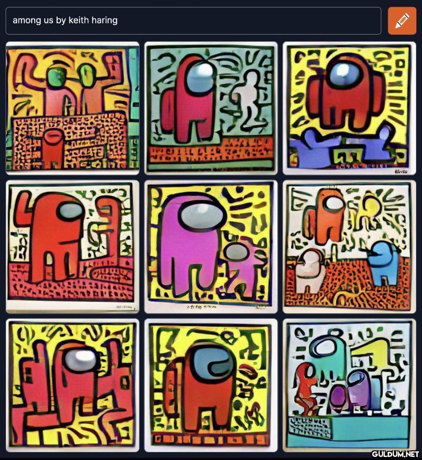 among us by keith haring...