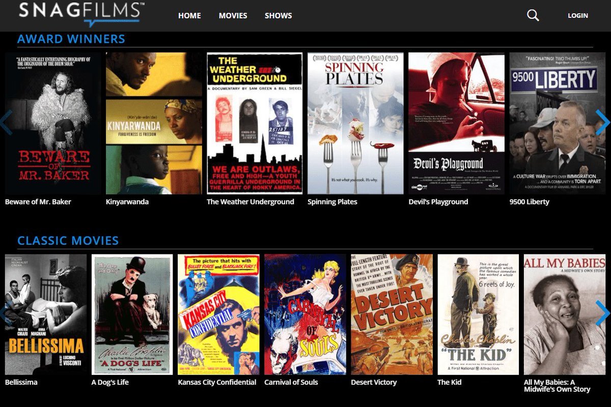 5- SnagFilms: Eğer indie...