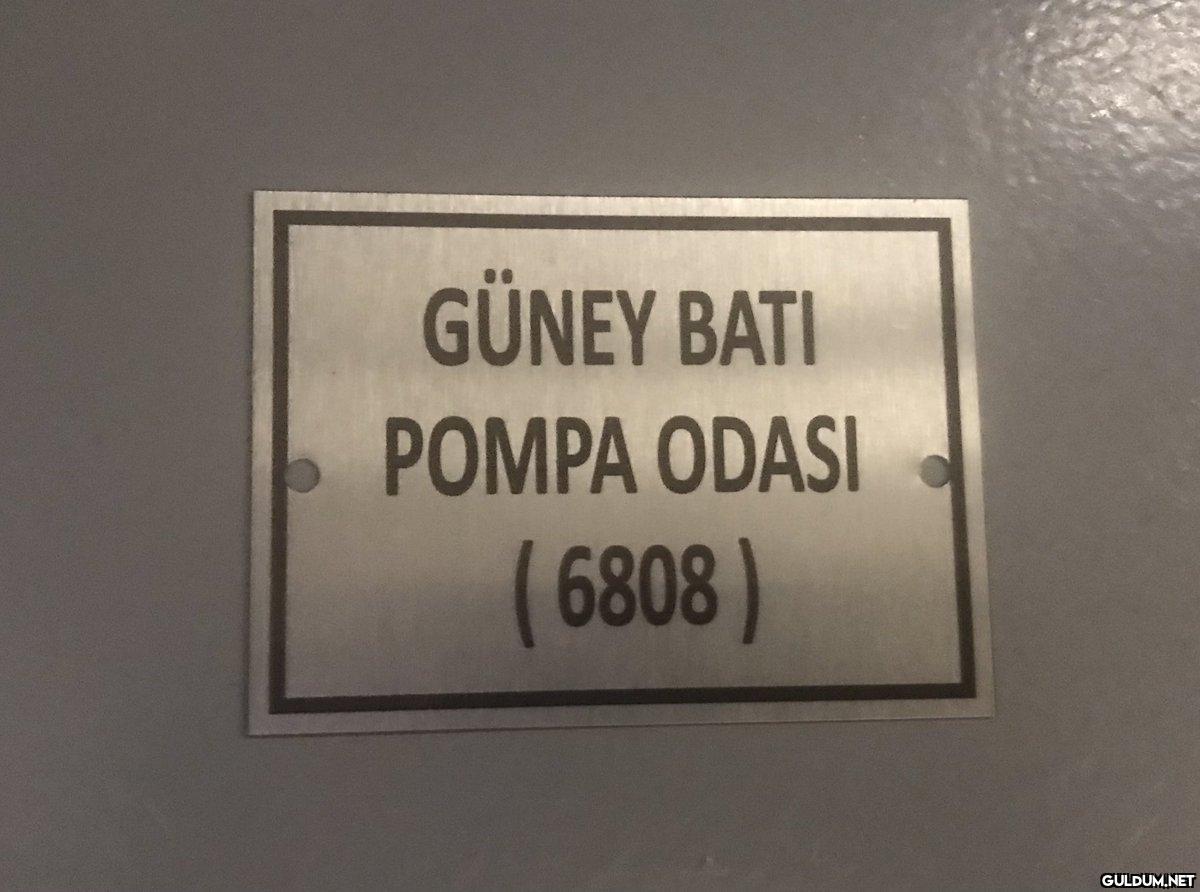 GÜNEY BATI POMPA ODASI...