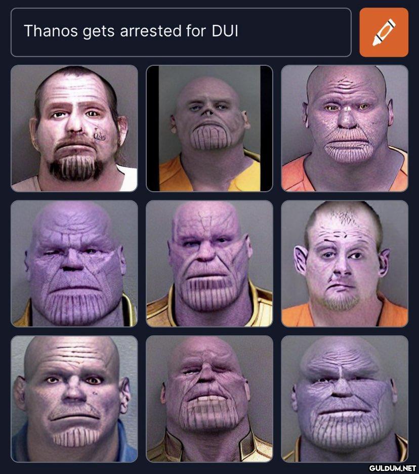Thanos gets arrested for...