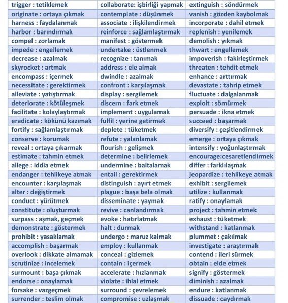 İngilizce sınavlarında...