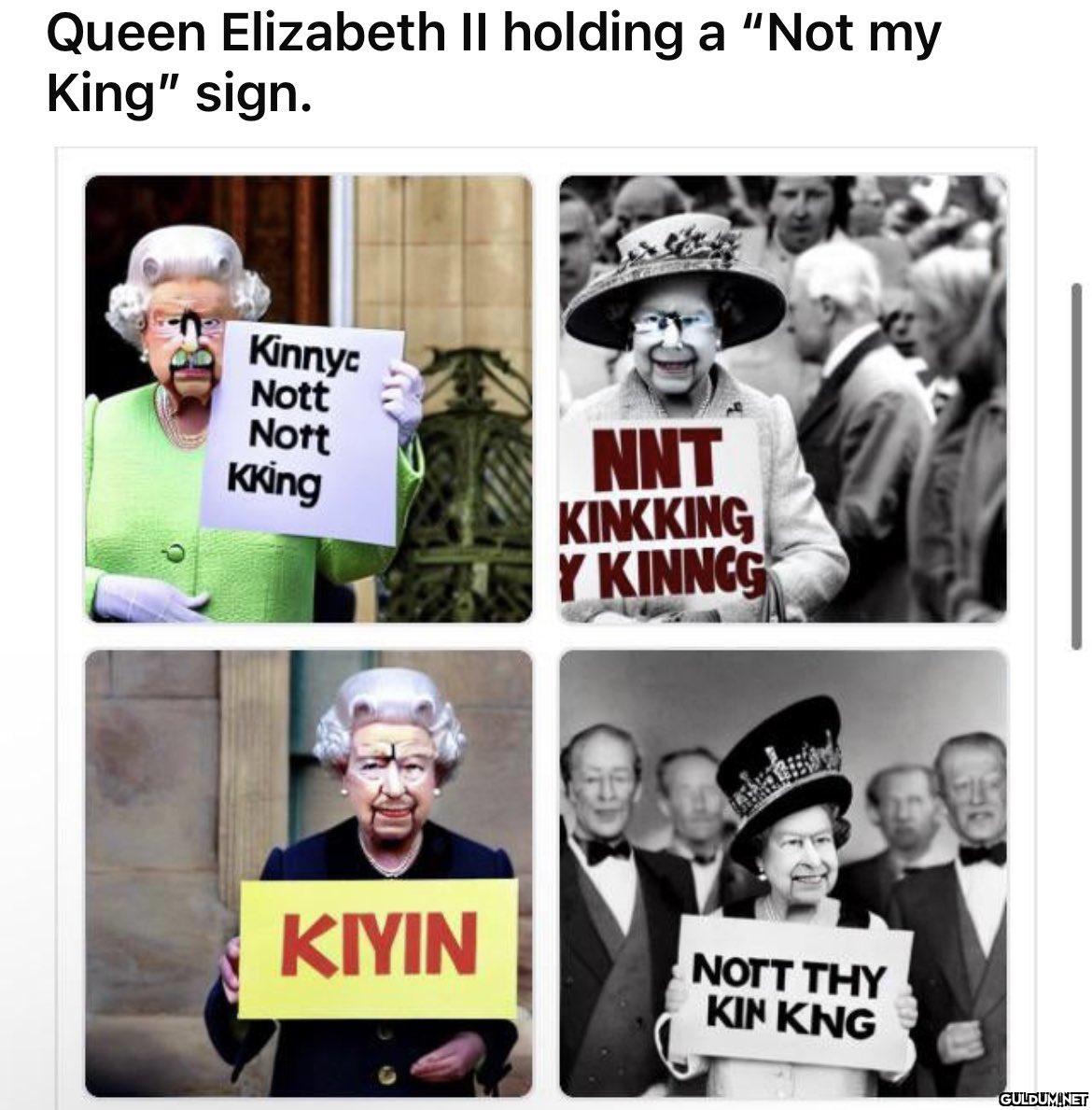 Queen Elizabeth II holding...