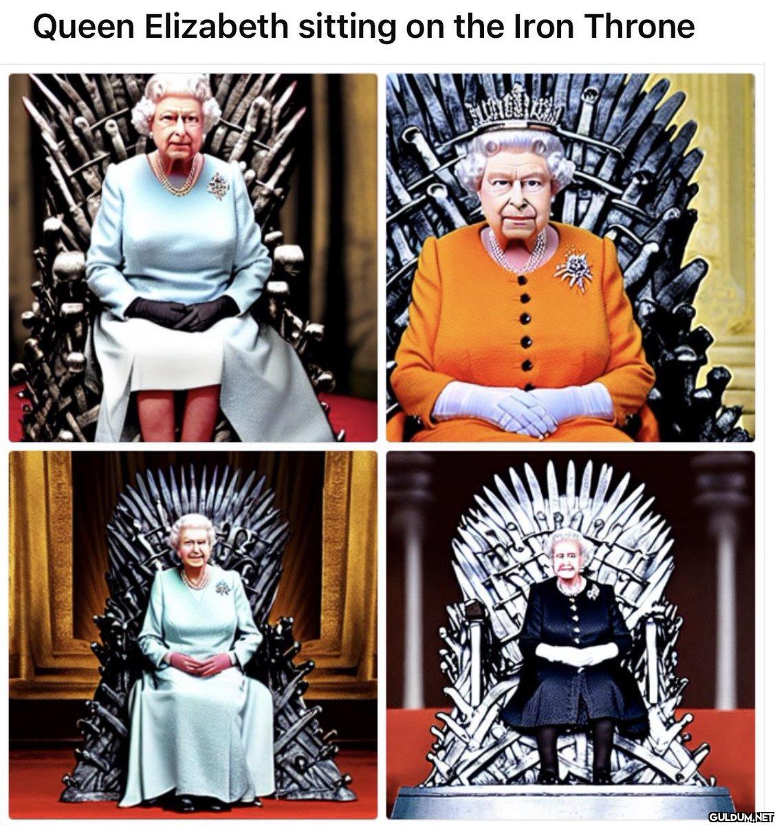 Queen Elizabeth sitting on...