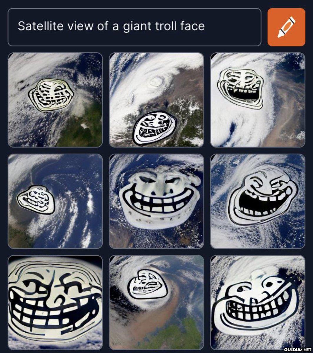 Satellite view of a giant...