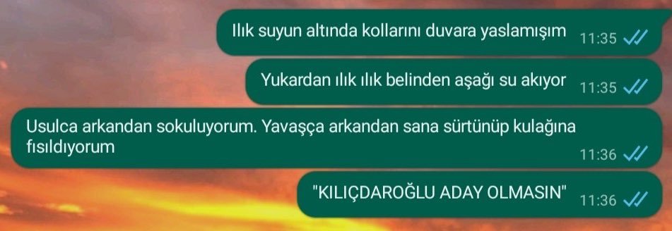 Ilık suyun altında...