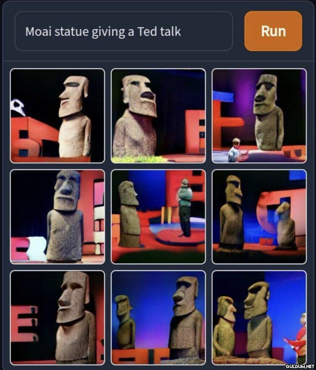Moai statue giving a Ted...