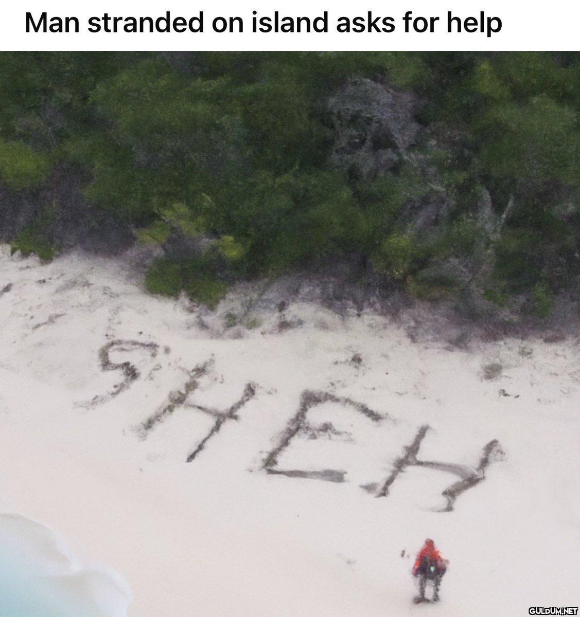 Man stranded on island...