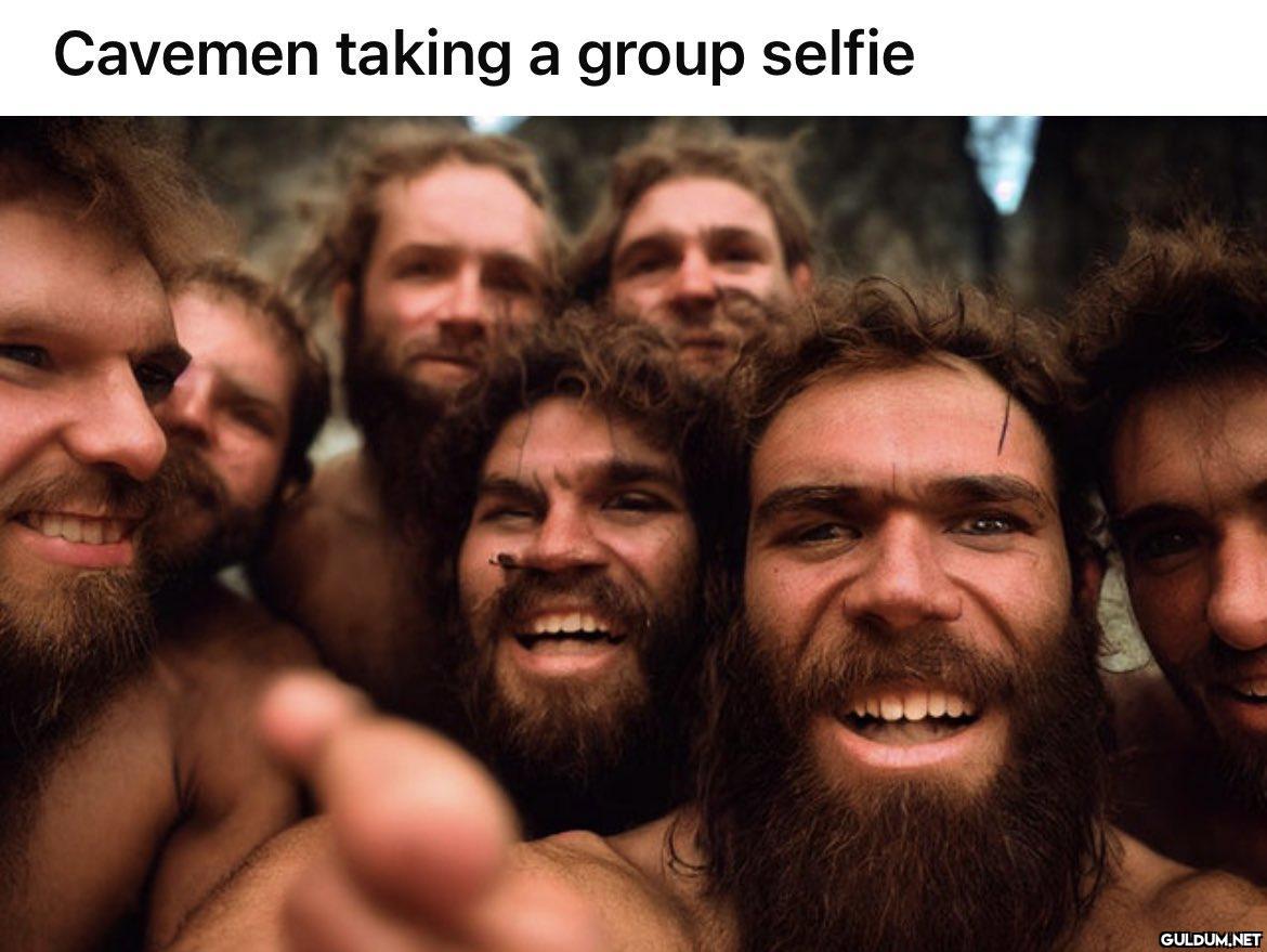 Cavemen taking a group...