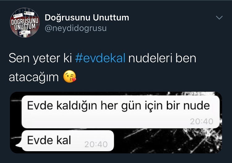 Nudeler benden #evdekal...