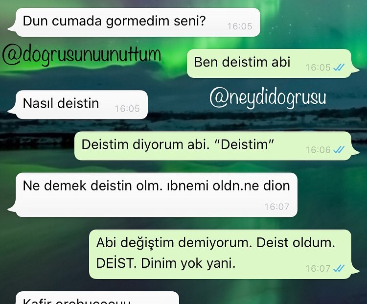 Ben çok deistim abi ...