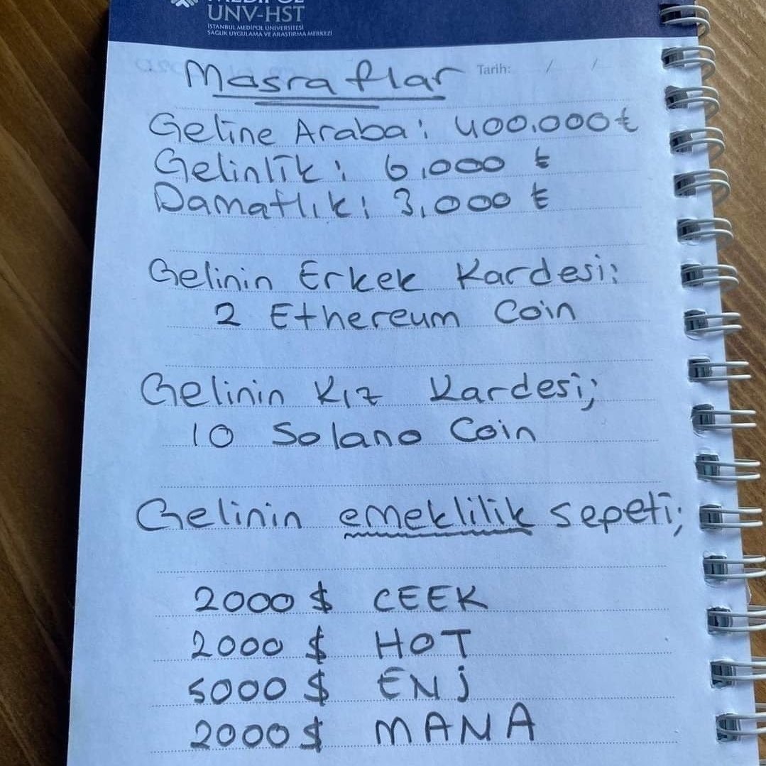 Gelinin babası paradator...