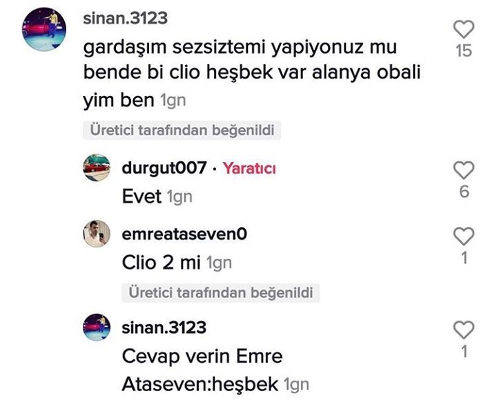 Gardaşım ses sistemi...