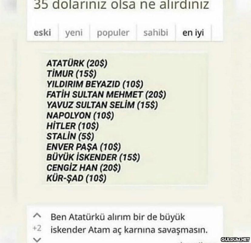 35 dolarınız olsa ne...