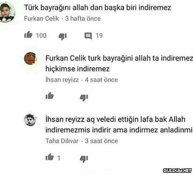Türk bayrağını allah dan...