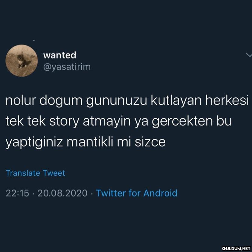 wanted @yasatirim nolur...