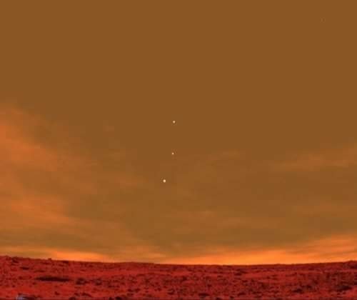 Mars'ın yüzeyinden görülen...