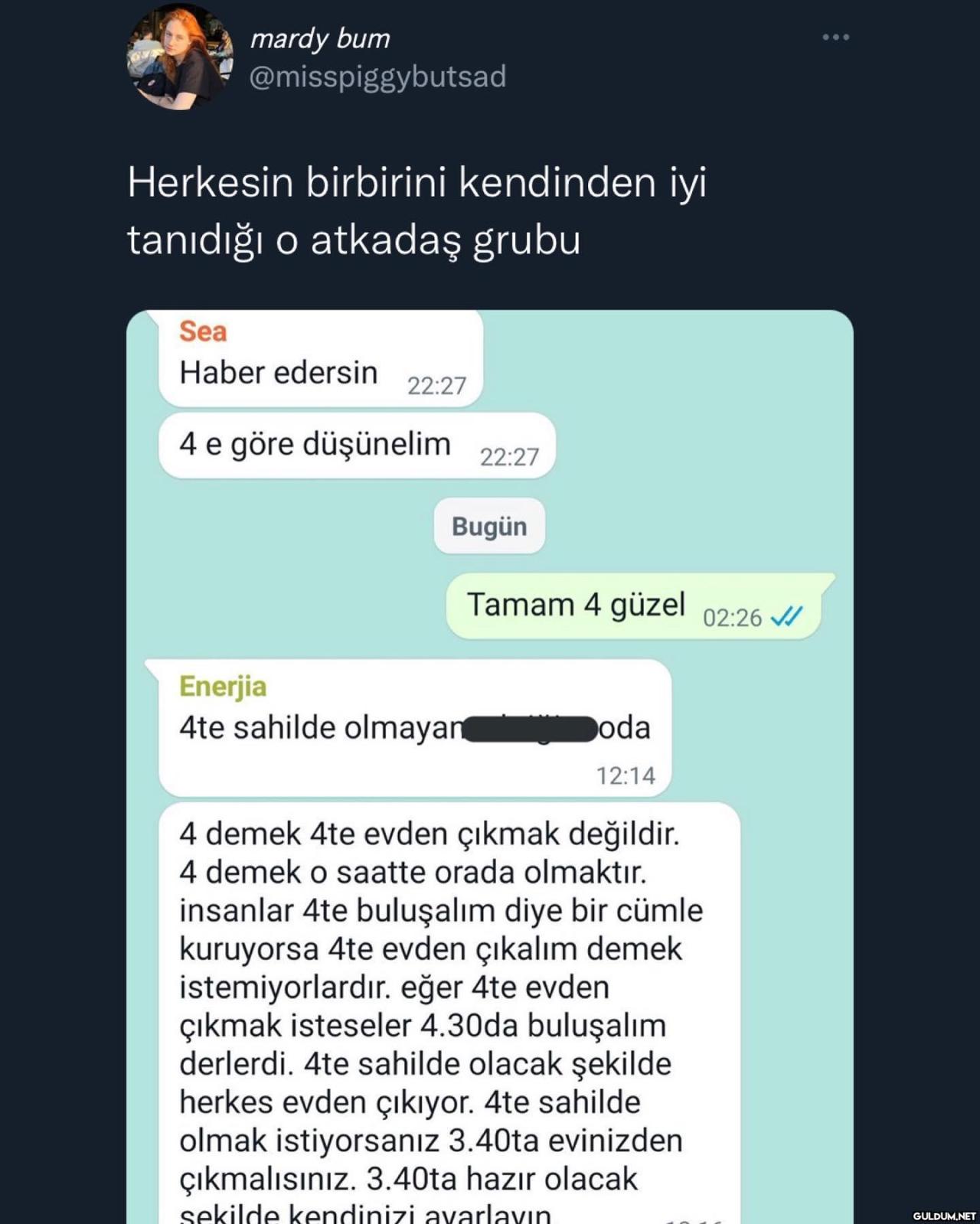 her arkadaş grubunda...