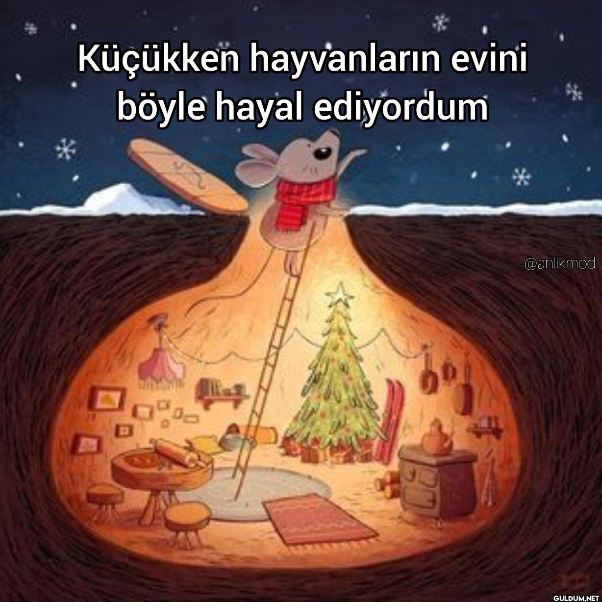 Küçükken hayvanların evini...