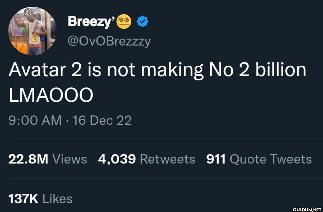Avatar 2 is not making No...