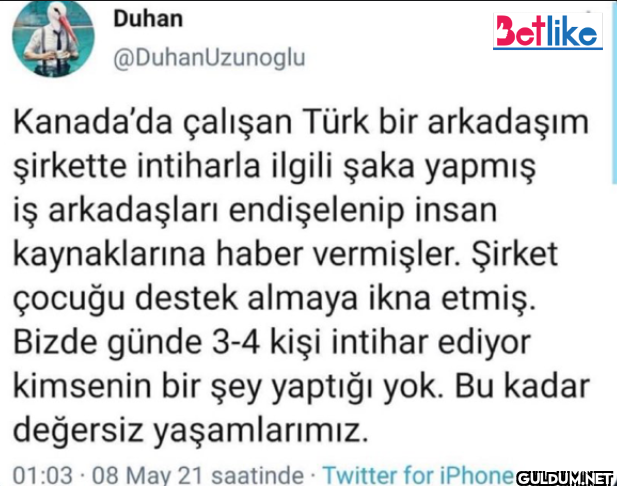 Kanada'da çalışan Türk bir...