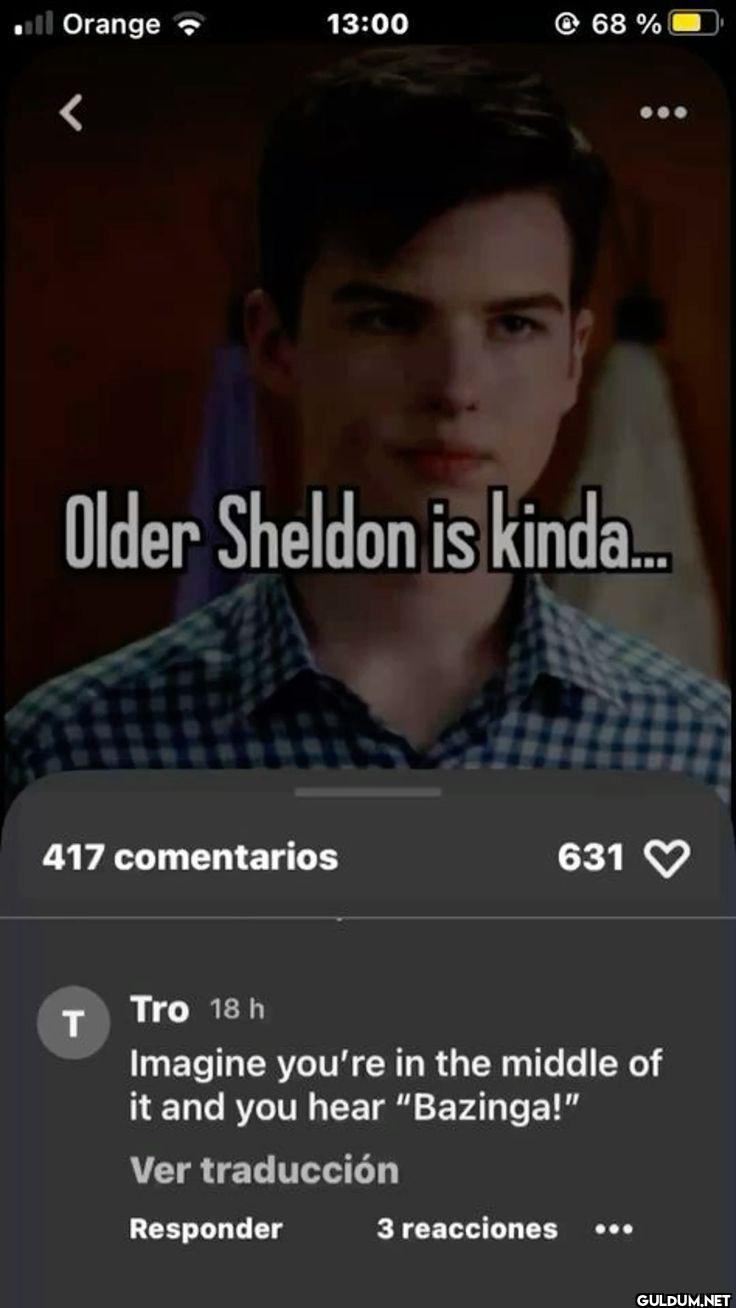Orange 68% Older Sheldon...