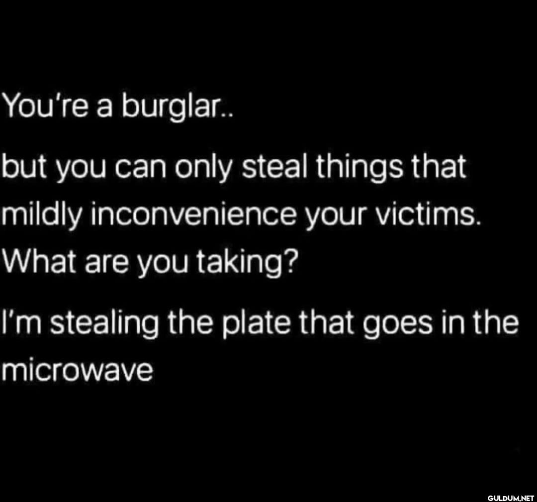 You're a burglar.. but you...