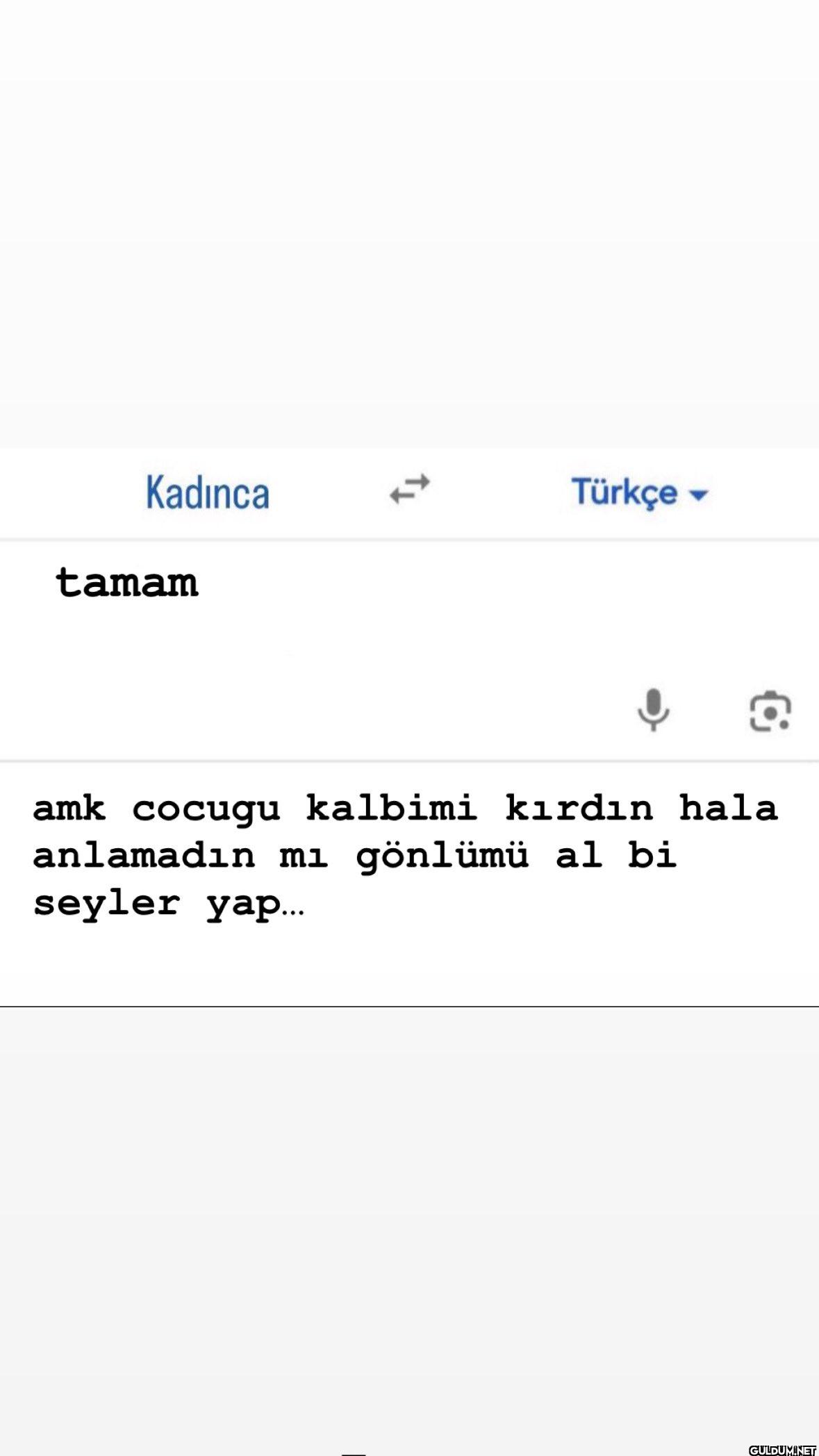 Kadınca Türkçe ▾ tamam amk...