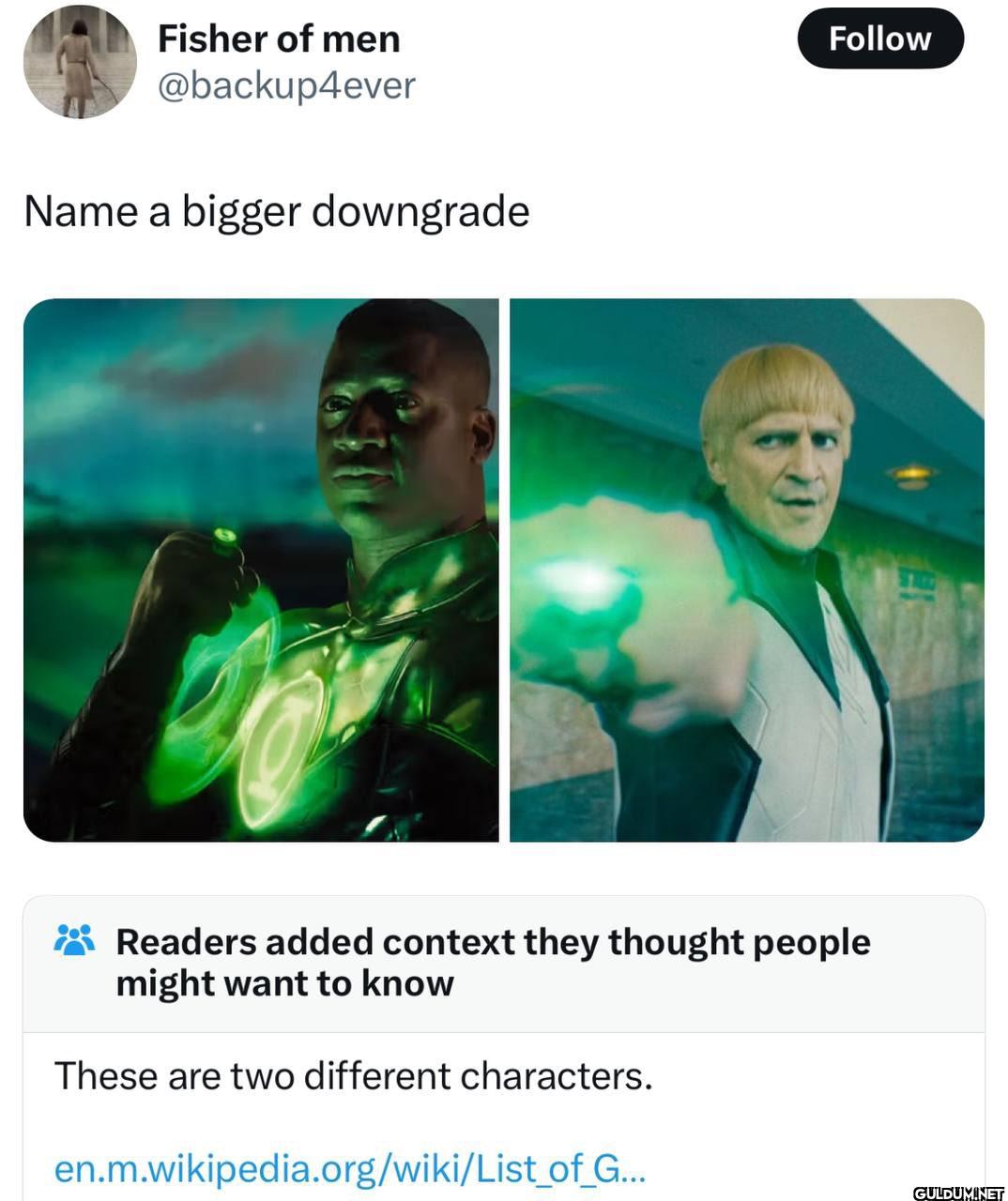 Name a bigger downgrade...