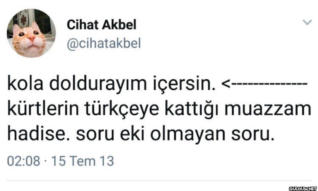 kola doldurayım içersin. <...