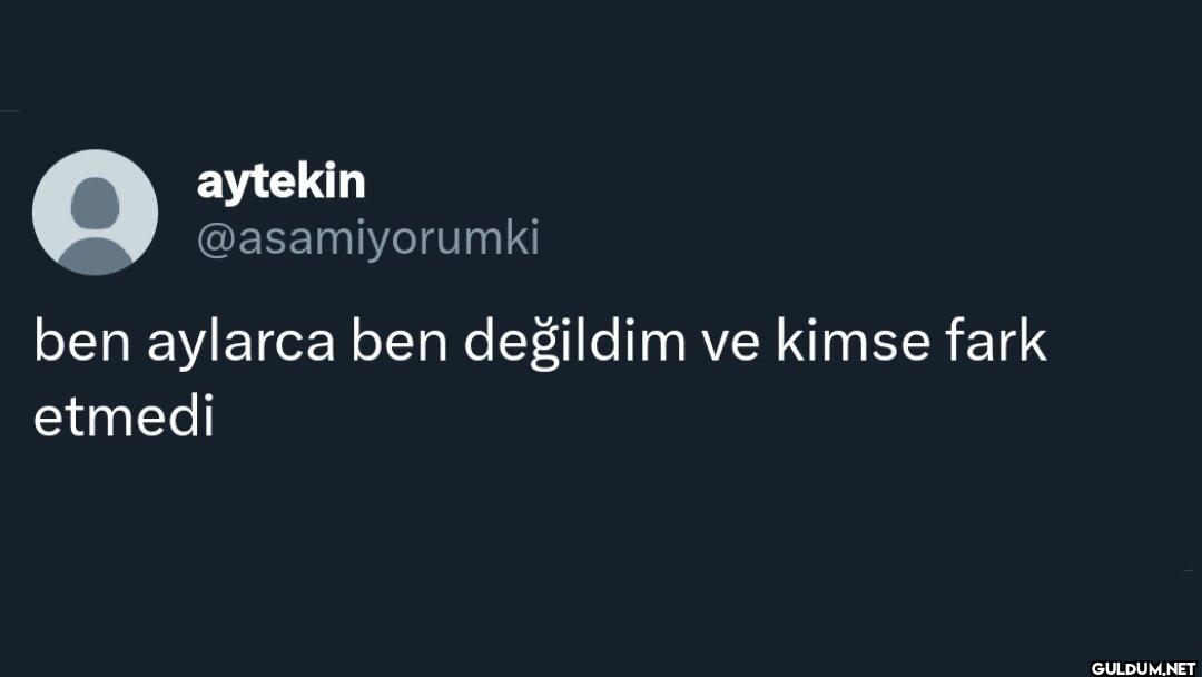 ben aylarca ben değildim...