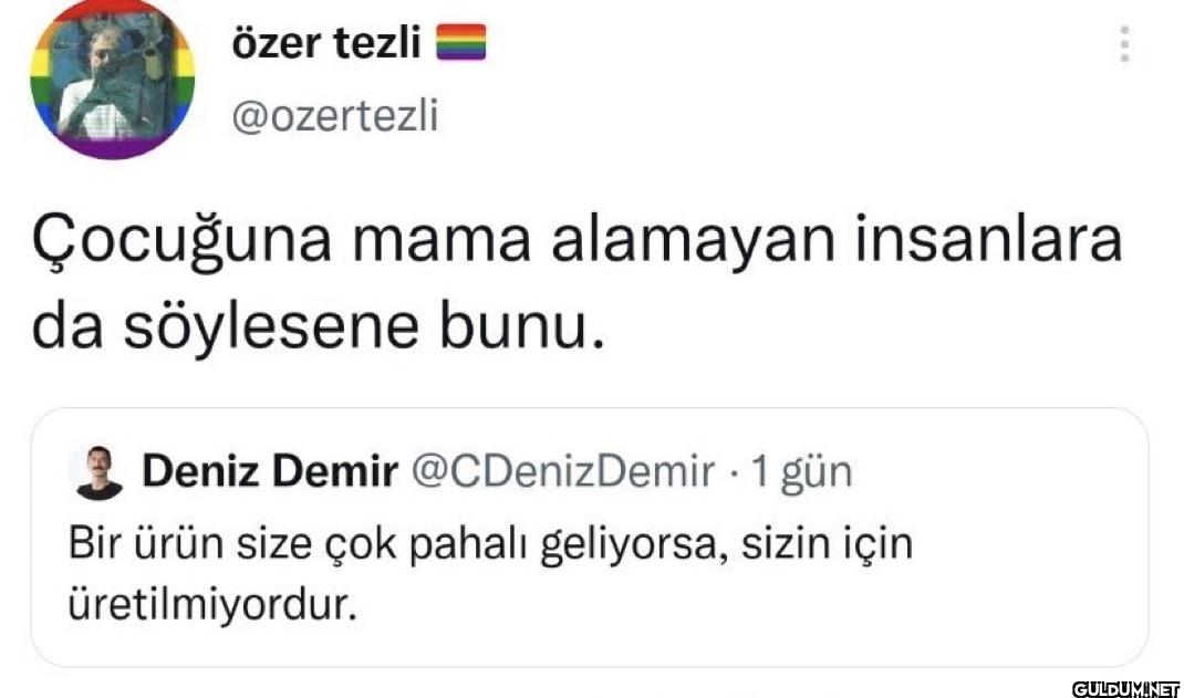 Çocuğuna mama alamayan...