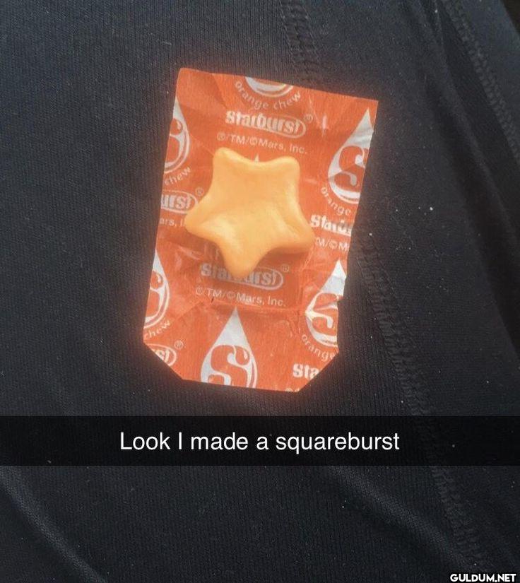 Orang chew Starburst...